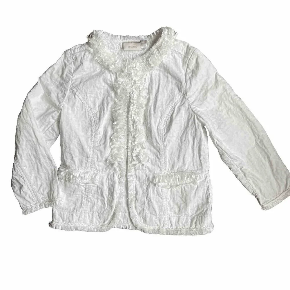 2/$18 SALE! CHICOS Womens‎ Jacket Quilted Pockets Light Linen Spring Boho Casual